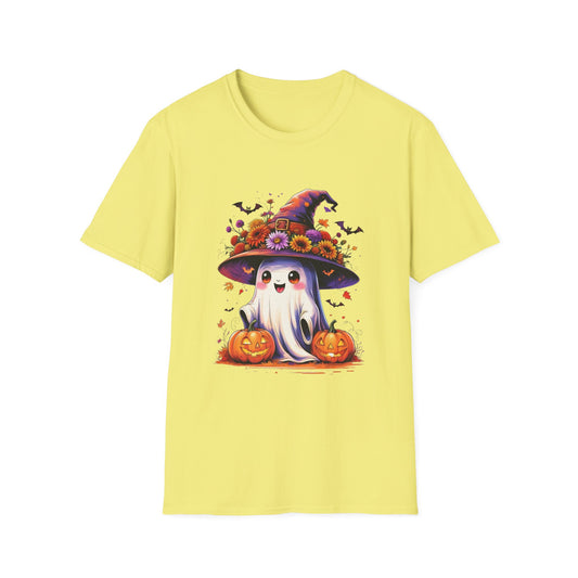 “Floral Ghost & Pumpkin” Tee – Autumn Bloom Edition