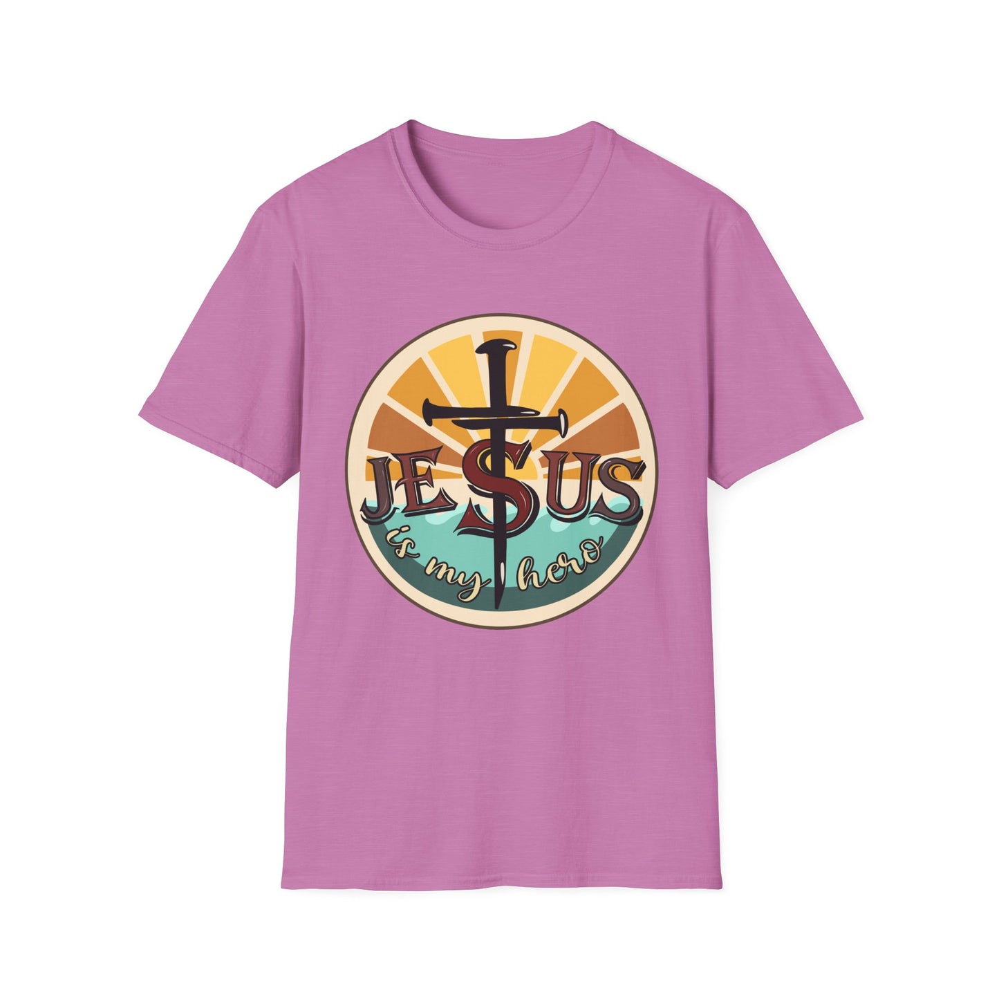Jesus Is My Hero Tee – Sunburst Cross Edition