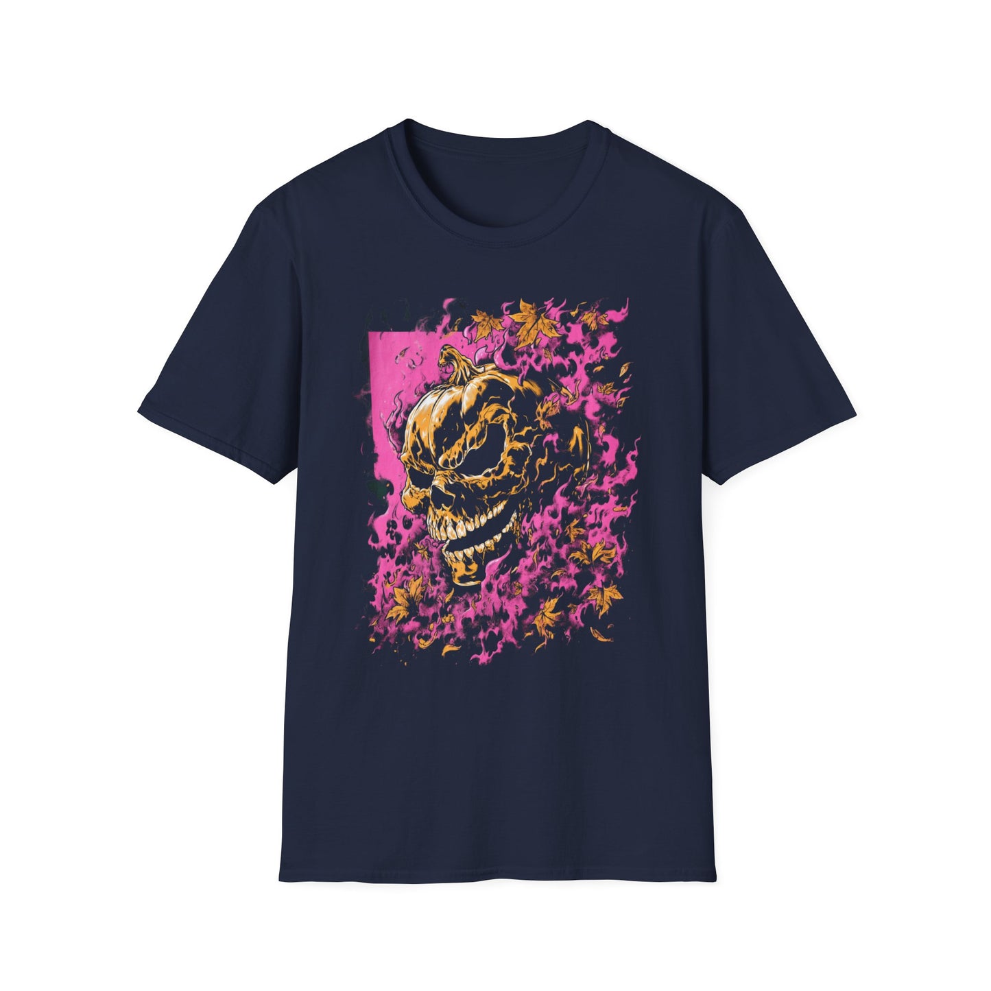 Hellgourd Flaming Skull Halloween Head Tee