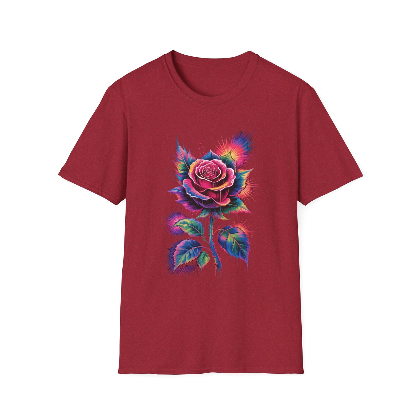 Colorburst Rose Vibrant Floral Graphic Tee