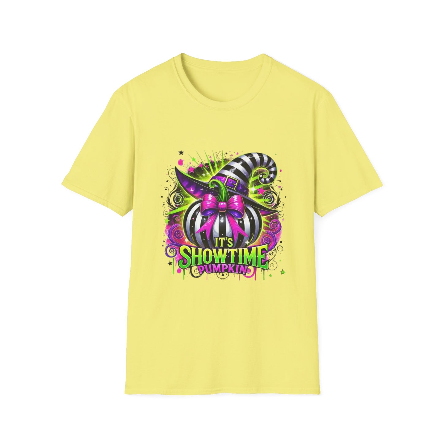 It's Showtime Pumpkin Softstyle T-Shirt, Trick or Treat Tee, Spooky Halloween Shirt, Cute Pumpkin Shirt