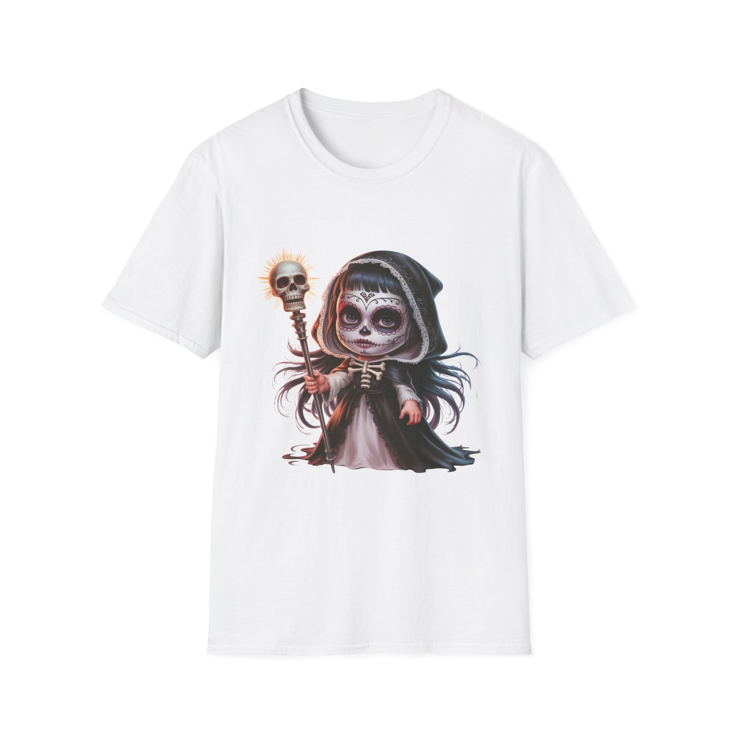 Reverent Gothic T-Shirt, Sacred Halloween Tee, Sugar Skull Shirt, Day of the Dead Top, Gothic Fantasy Clothing
