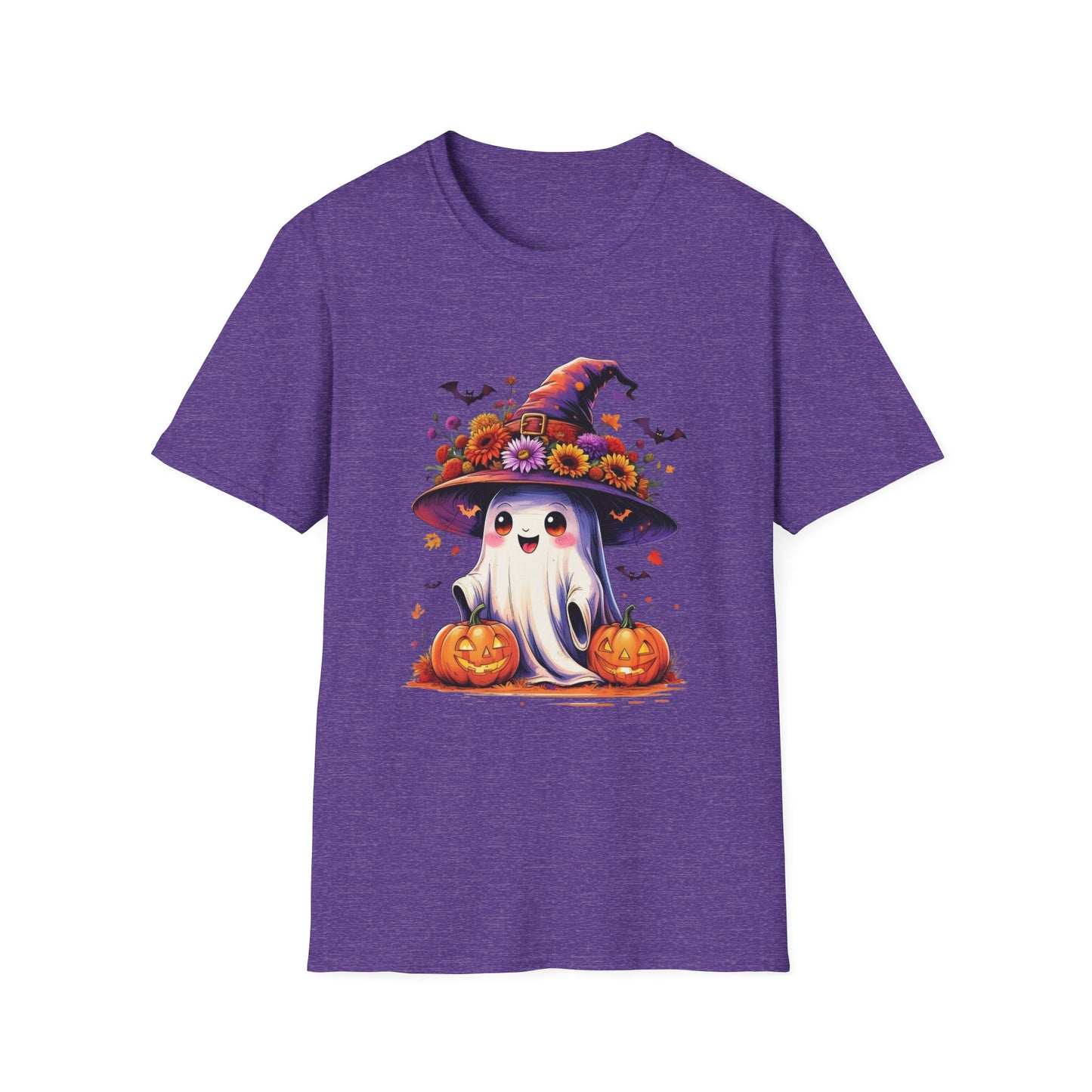 “Floral Ghost & Pumpkin” Tee – Autumn Bloom Edition