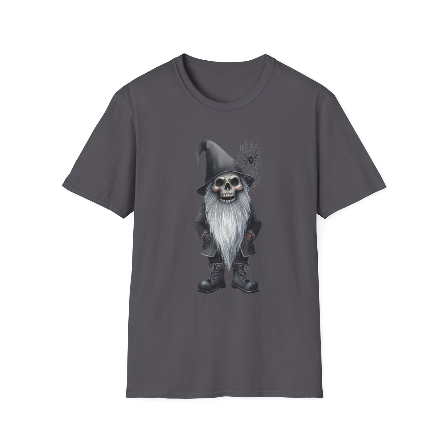 “Grim Gnome” Tee – Webbed Beard & Skull Grin Edition