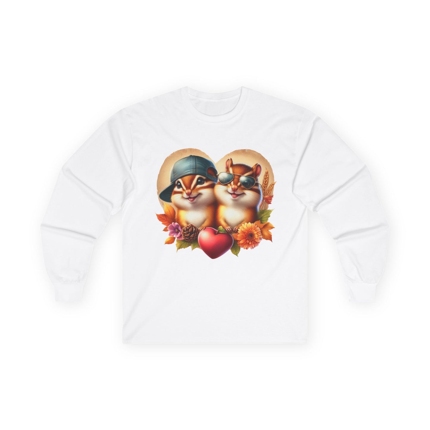 “Chipmunk Love” Long Sleeve Tee – Flannel Hearts Edition