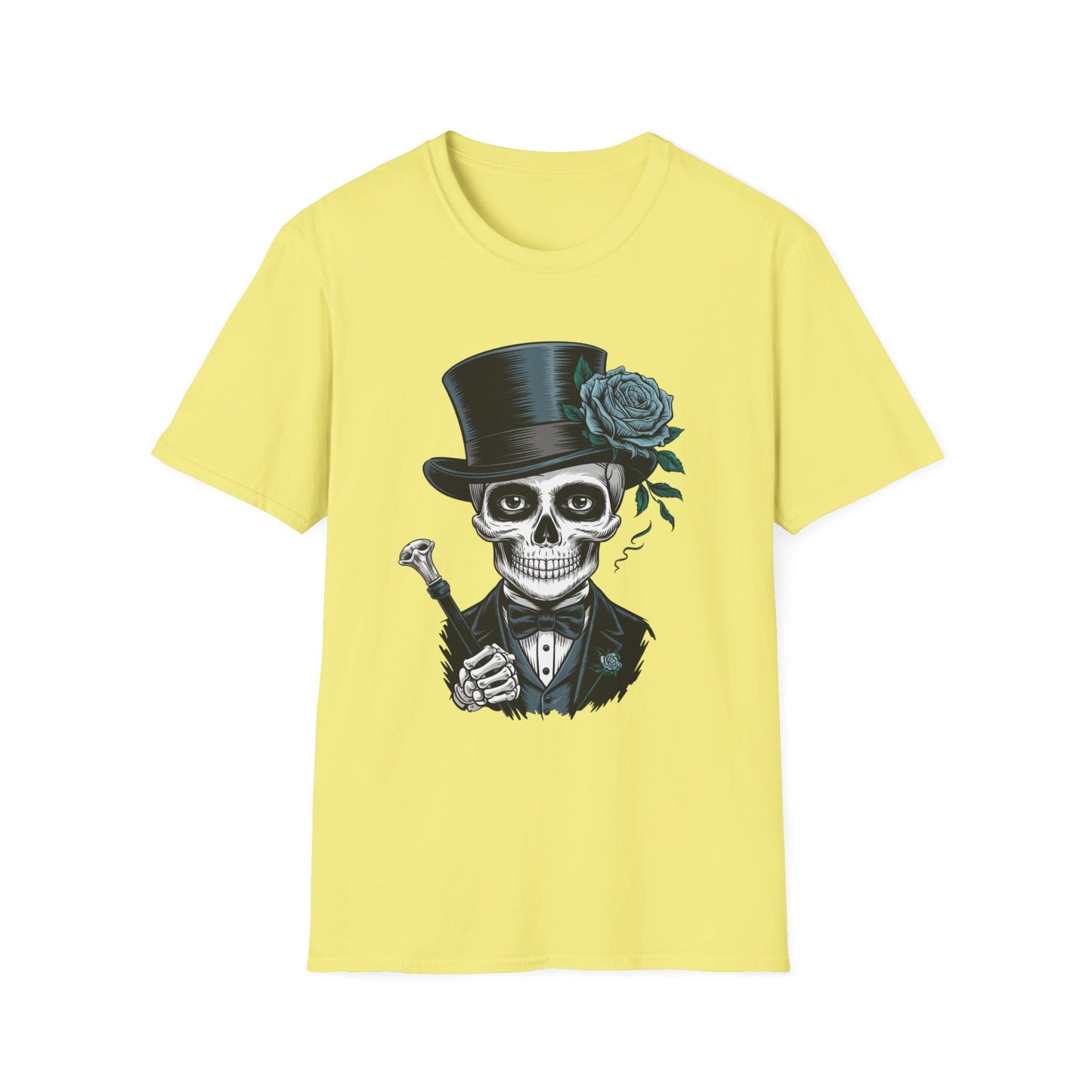 Dead Formal Softstyle T-Shirt, Halloween Shirt, Formal Skeleton Shirt, Funny Skeleton Satire Shirt