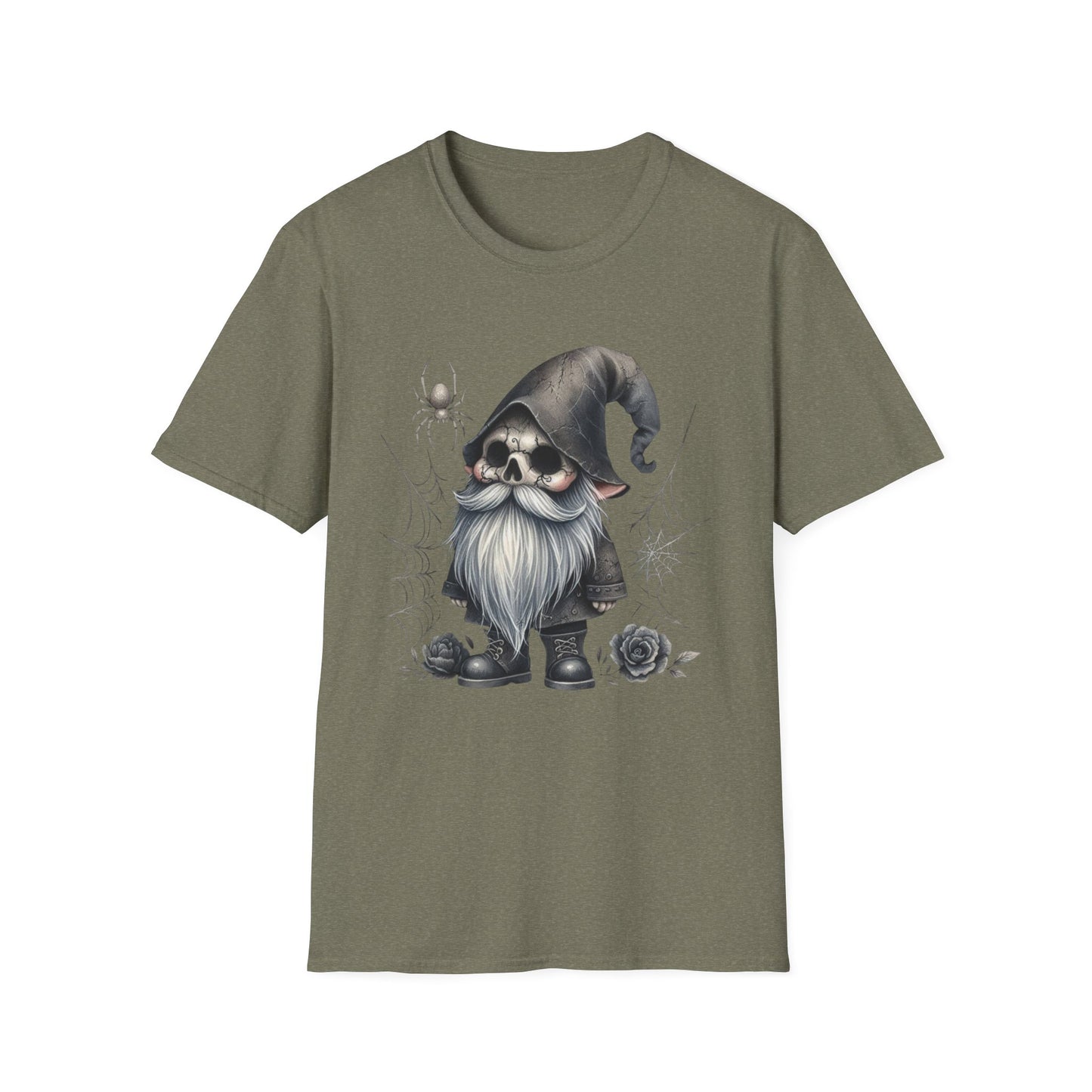“Cracked Skull Gnome” Tee – Web & Rose Edition