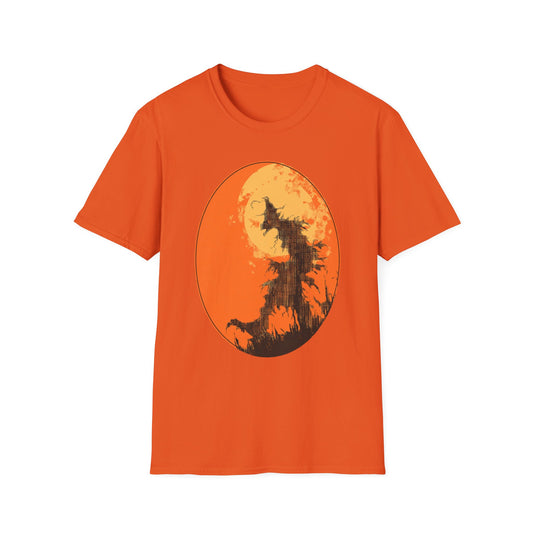 Field of Fear Halloween Twisted Scarecrow Silhouette Design Tee