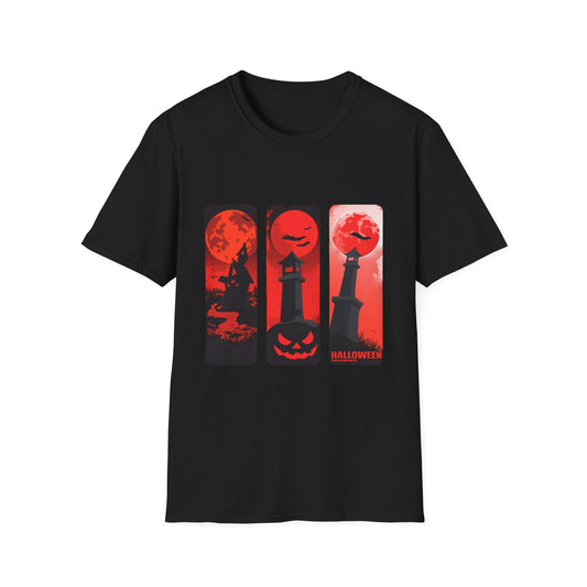 Red Moon Triptych Halloween Head Tee