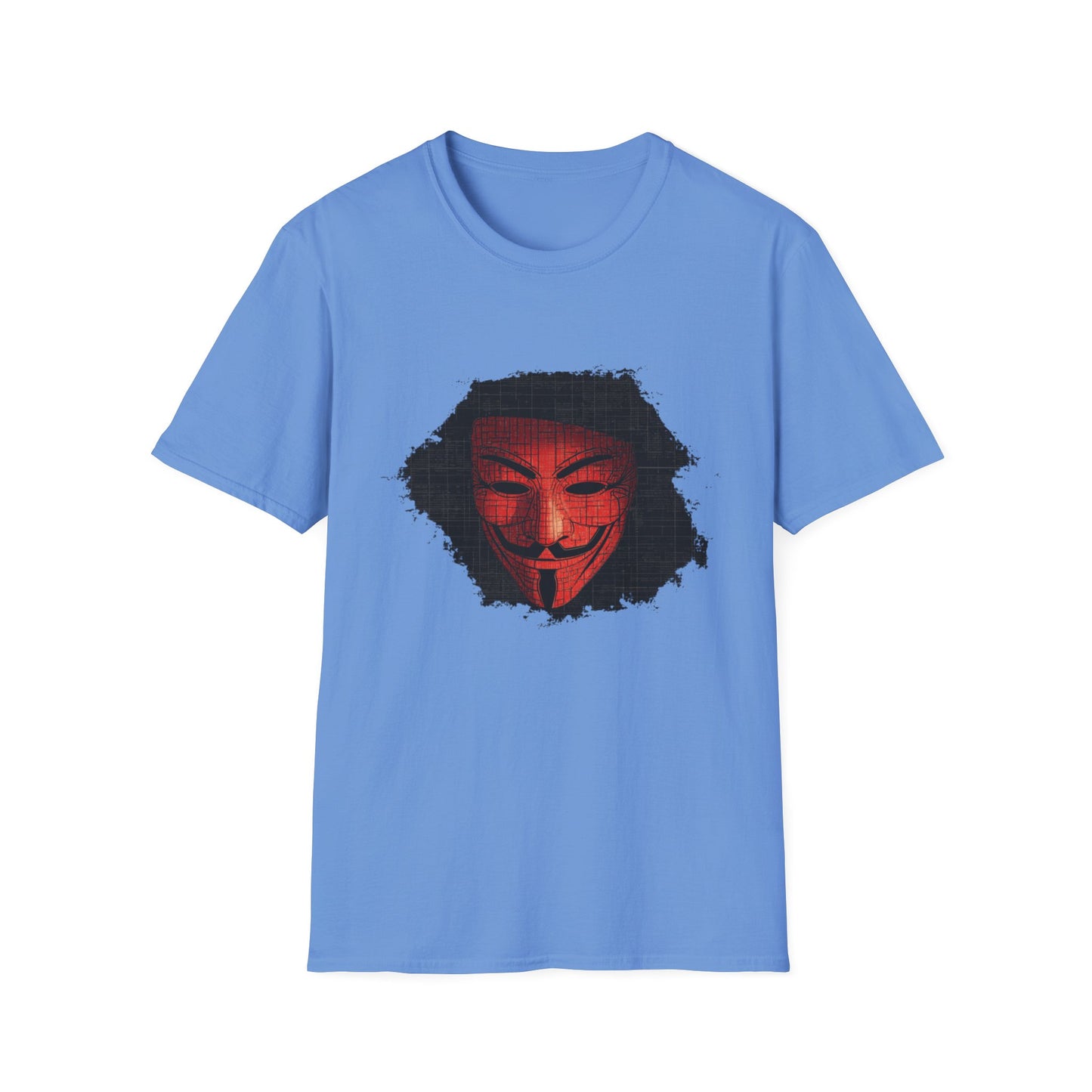 Encrypted Vendetta – Cyber Mask Grid Design