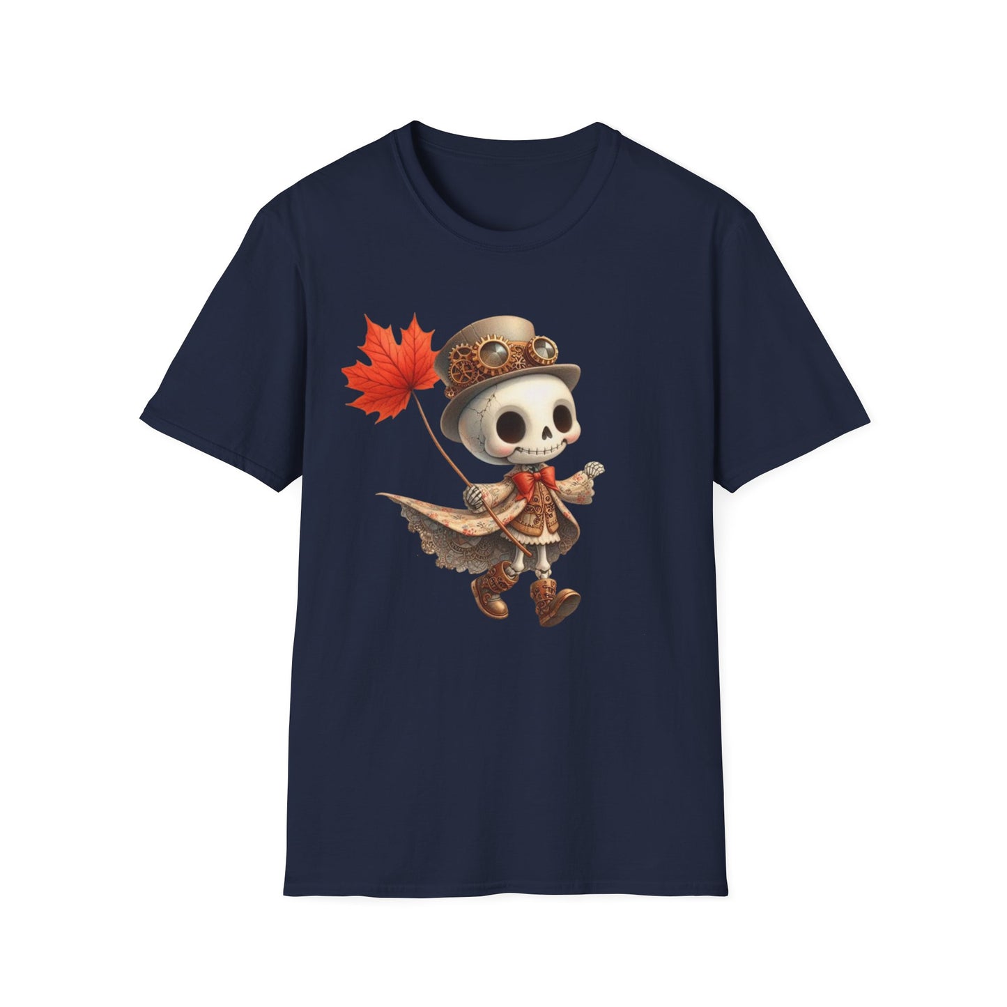 “Leaf Balloon Skeleton” Tee – Steampunk Harvest Edition