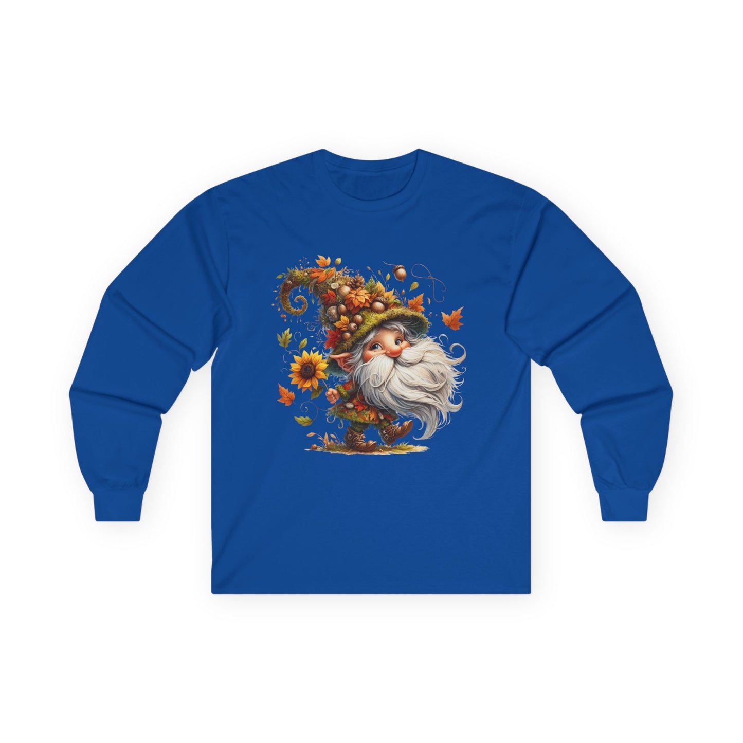 “Dancing Gnome” Long Sleeve Tee – Sunflower Harvest Edition