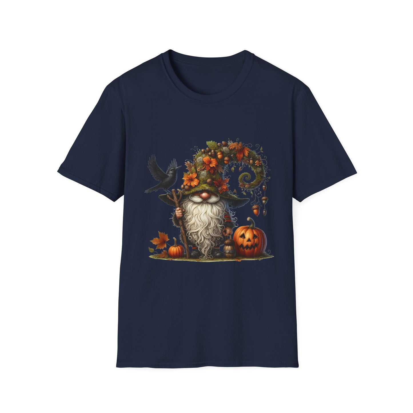 Halloween Forest Gnome Softstyle T-Shirt, Trick or Treat Tee, Spooky Halloween Shirt, Autumn Witch Hat Shirt, Enchanted Brew Top
