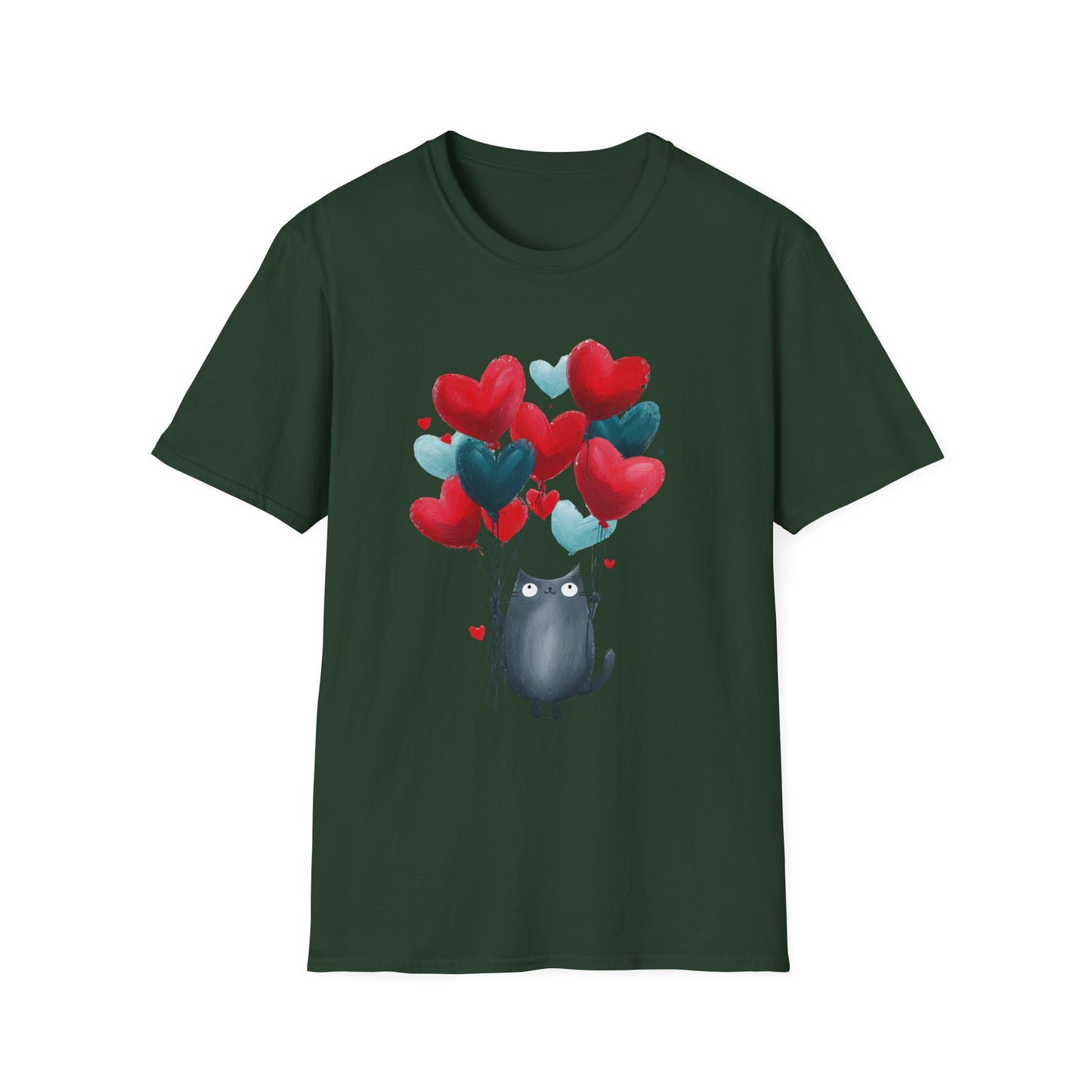 Balloon Buddy – Whimsical Cat Love Tee