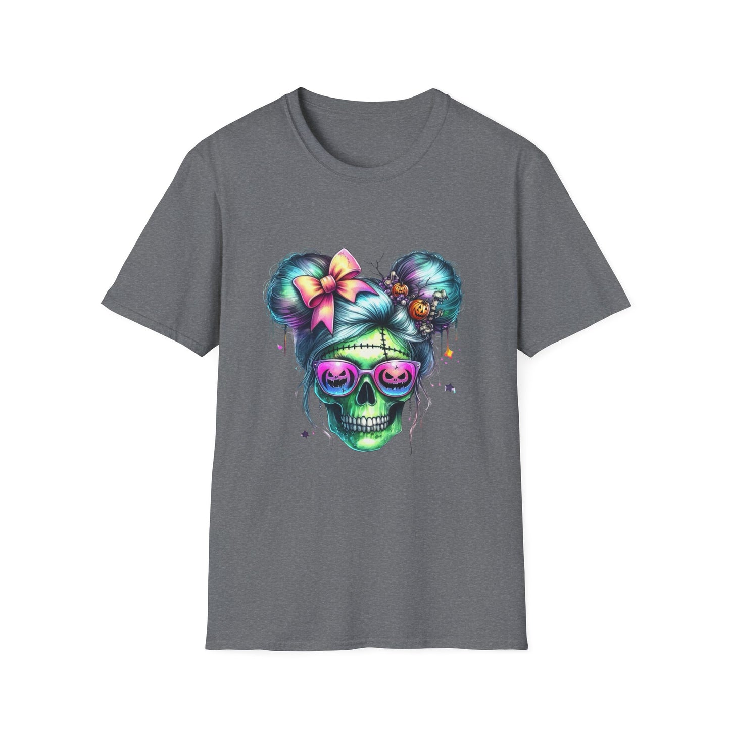 Skull and Swagger Halloween T-Shirt, Spooky Trickster Tee, Sugar Skull Costume Shirt, Halloween Party Top, Woman Skull Power