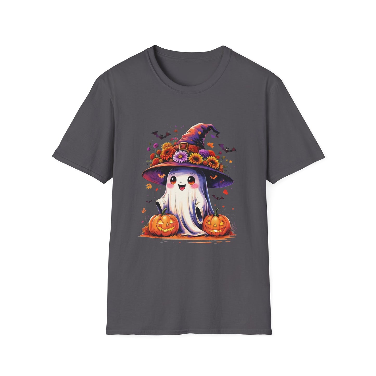“Floral Ghost & Pumpkin” Tee – Autumn Bloom Edition