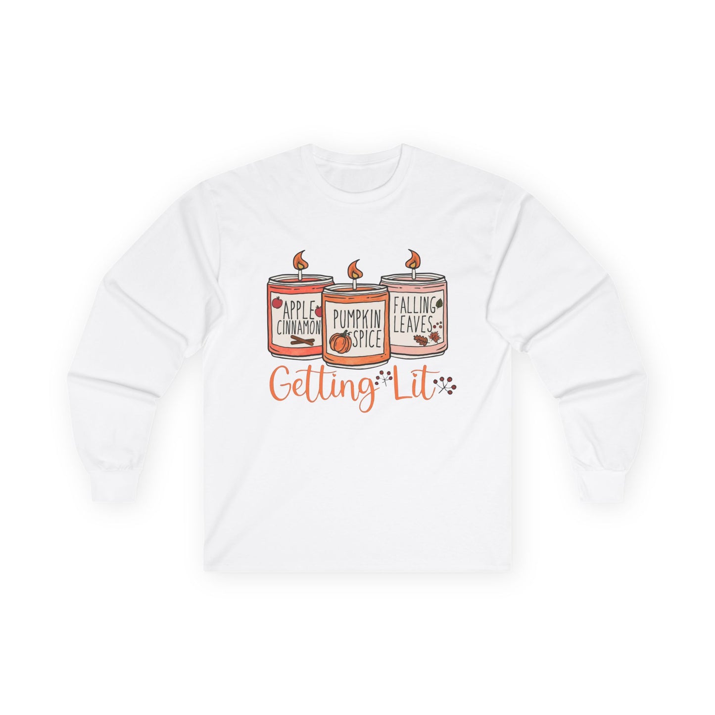 “Getting Lit” Long Sleeve Tee – Fall Candle Trio Edition