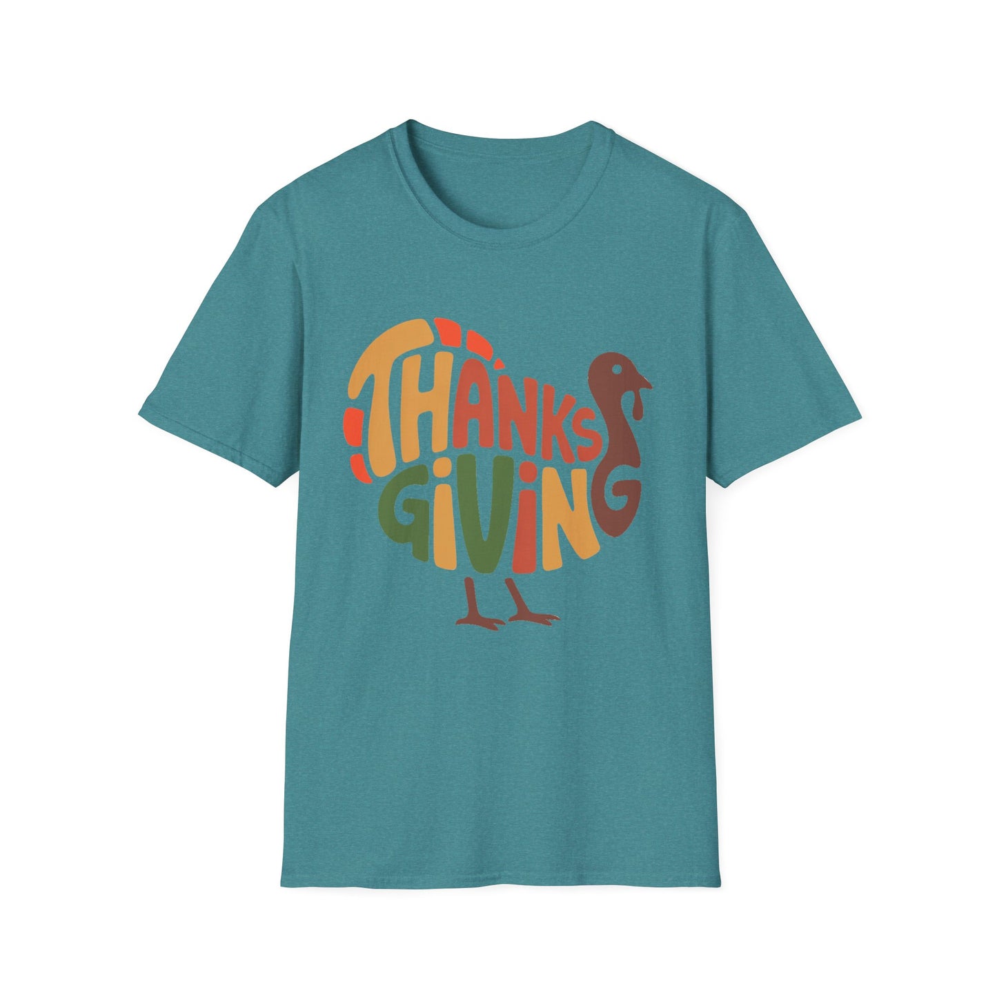 THANKSGIVING Turkey Typography Short Sleeve Tee