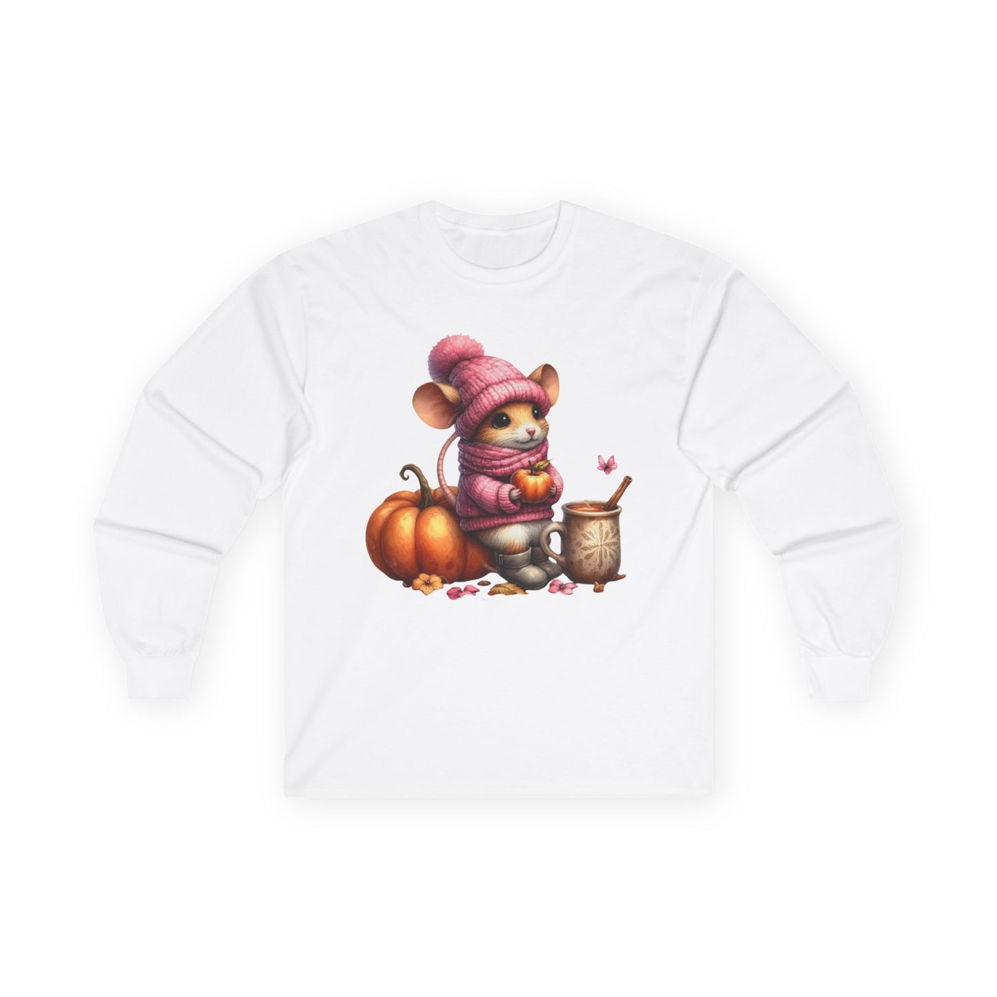 “Autumn Mouse” Long Sleeve Tee – Cozy Critter Edition