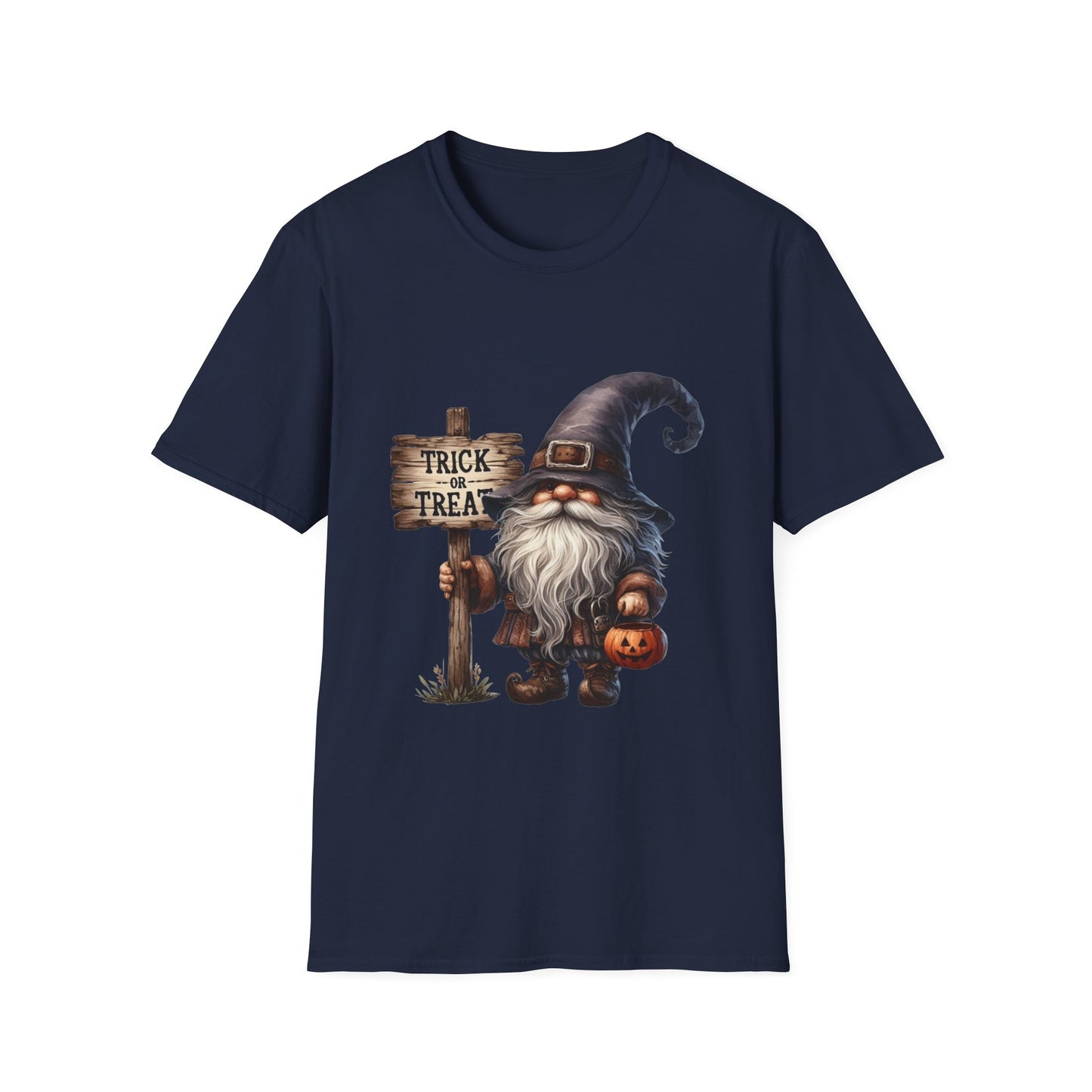 Happy Halloween Gnome Softstyle T-Shirt, Trick or Treat Tee, Spooky Halloween Shirt, Autumn Witch Hat Shirt, Enchanted Brew Top