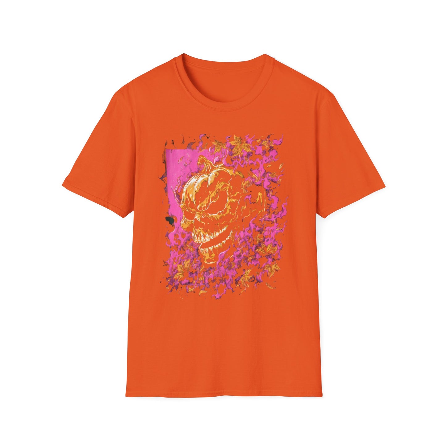 Hellgourd Flaming Skull Halloween Head Tee