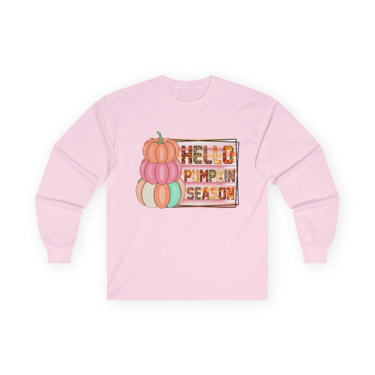 “Hello Pumpkin Season” Long Sleeve Tee – Pastel Stack Edition