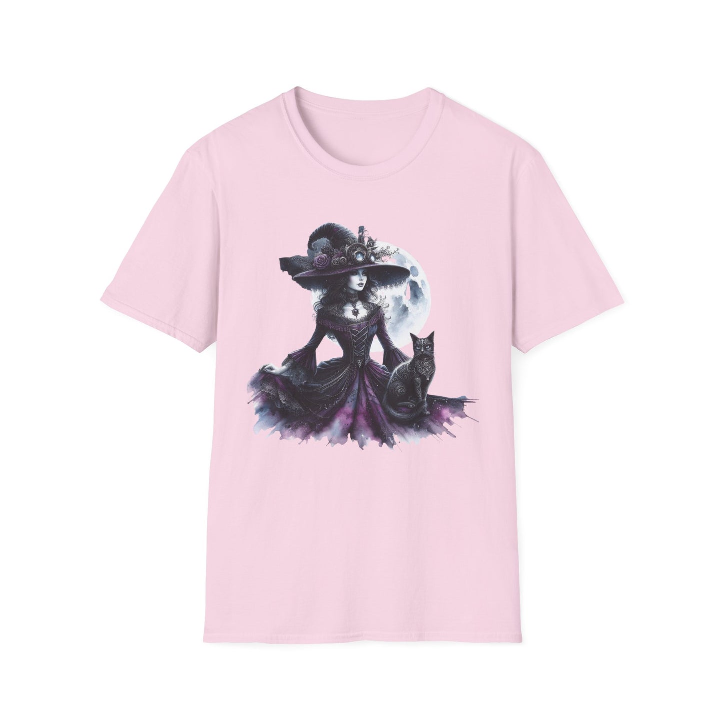“Moonlit Witch & Cat” Tee – Enchanted Night Edition