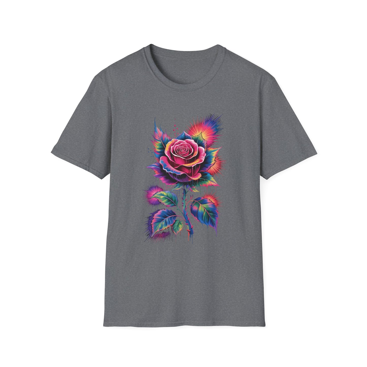 Colorburst Rose Vibrant Floral Graphic Tee