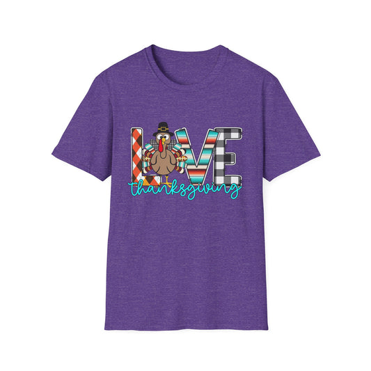 LOVE Thanksgiving – Patterned Letter & Turkey Edition Short Sleeve Tee