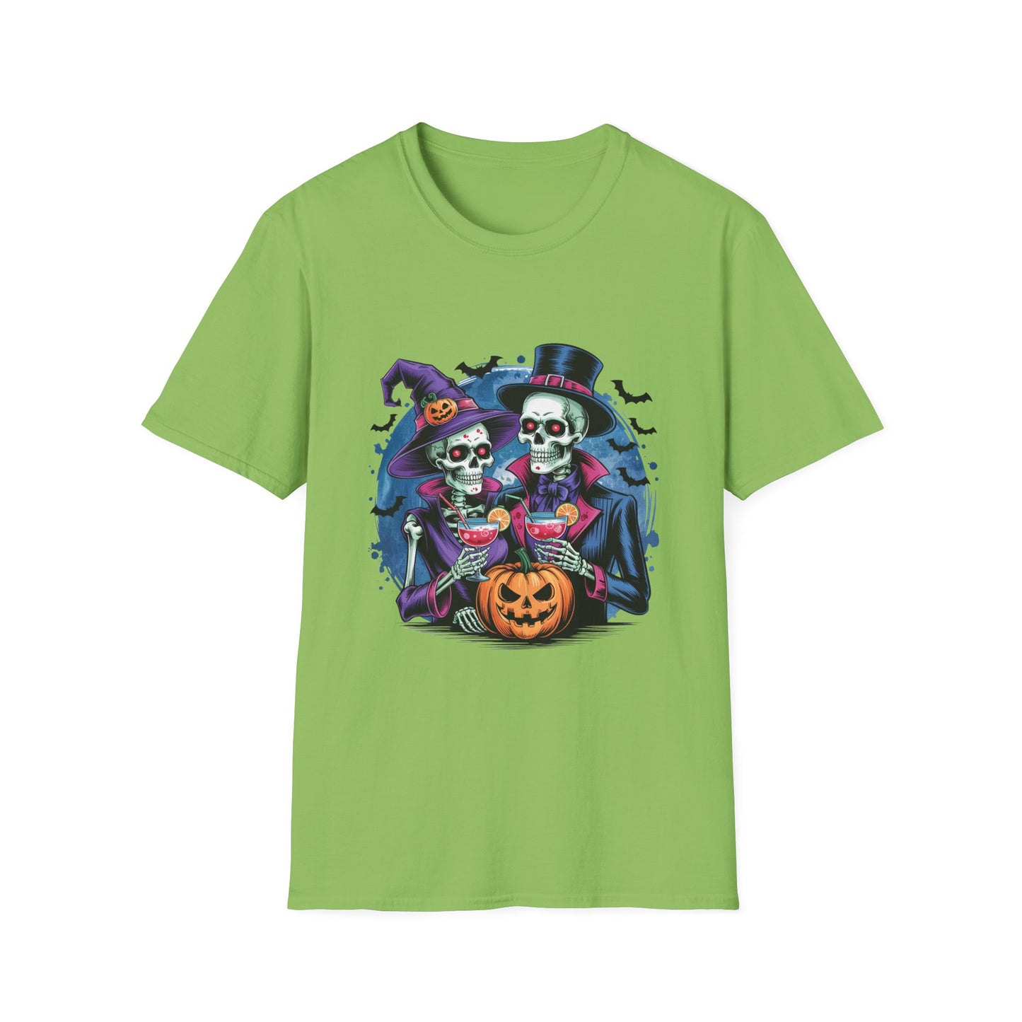 In Death We Toast Softstyle T-Shirt, Halloween Shirt, I Haunt You Shirt, Funny Skeleton Satire Shirt