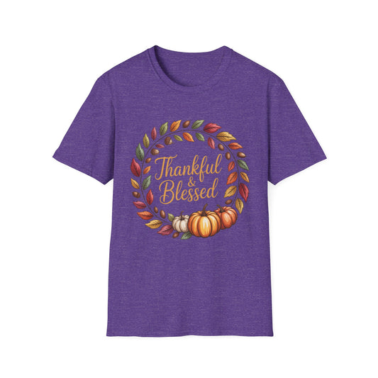 Thankful & Blessed – Autumn Wreath Edition Short Sleeve Tee
