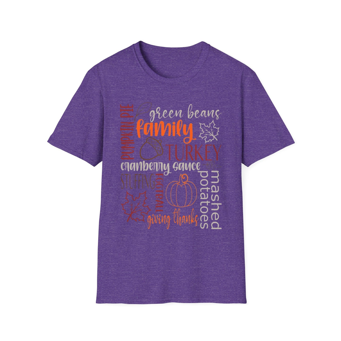 Thanksgiving Word Collage – Feast & Family Edition Short Sleeve Tee