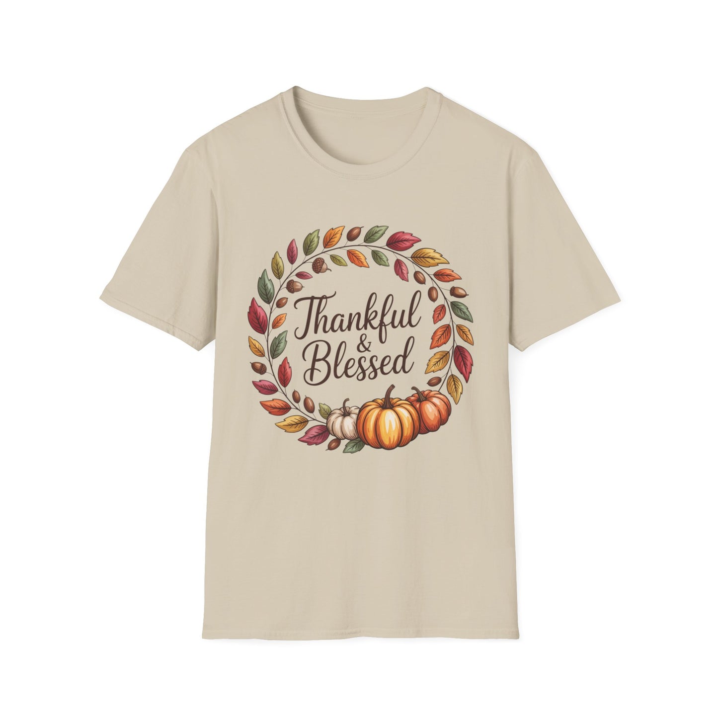 Thankful & Blessed – Autumn Wreath Edition Short Sleeve Tee