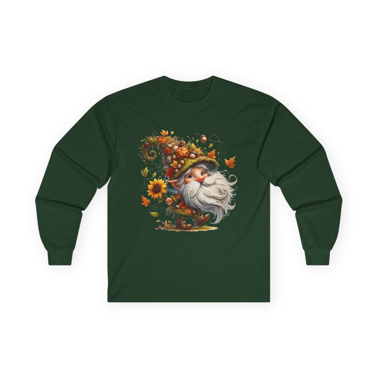 “Dancing Gnome” Long Sleeve Tee – Sunflower Harvest Edition