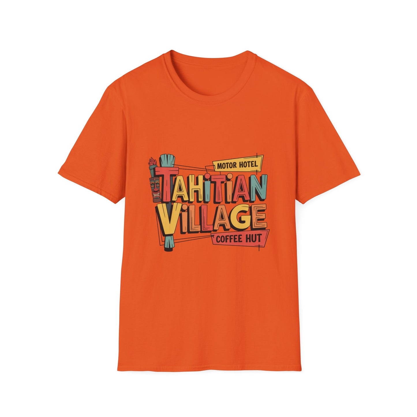 Tahitian Village Retro Tiki Graphic Tee