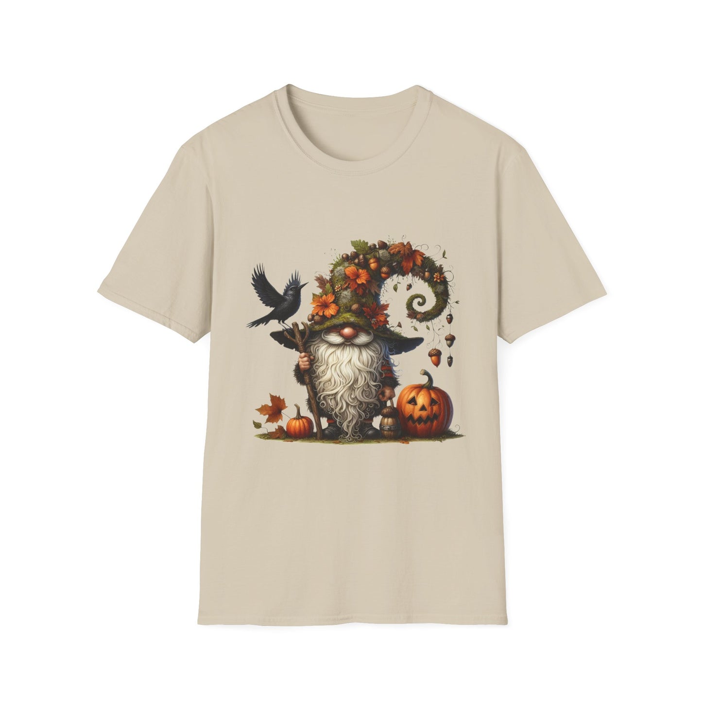 Halloween Forest Gnome Softstyle T-Shirt, Trick or Treat Tee, Spooky Halloween Shirt, Autumn Witch Hat Shirt, Enchanted Brew Top