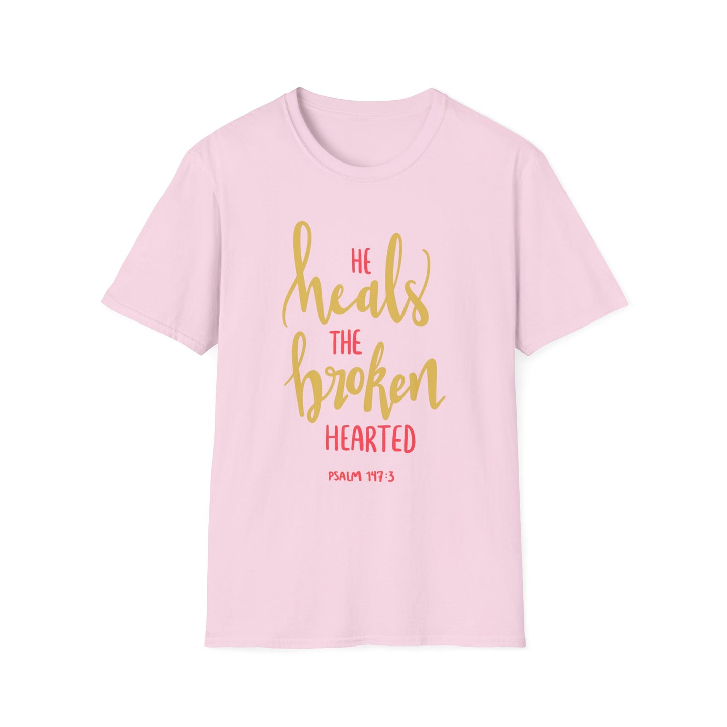 He Heals the Brokenhearted Tee – Psalm 147:3 Comfort Edition