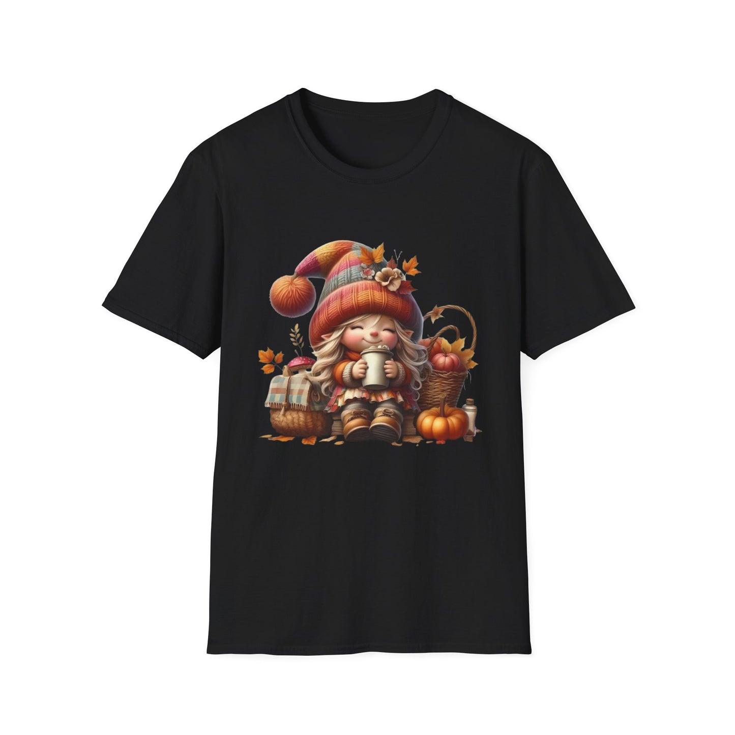 “Cozy Cup Gnome” Tee – Autumn Hearth Edition