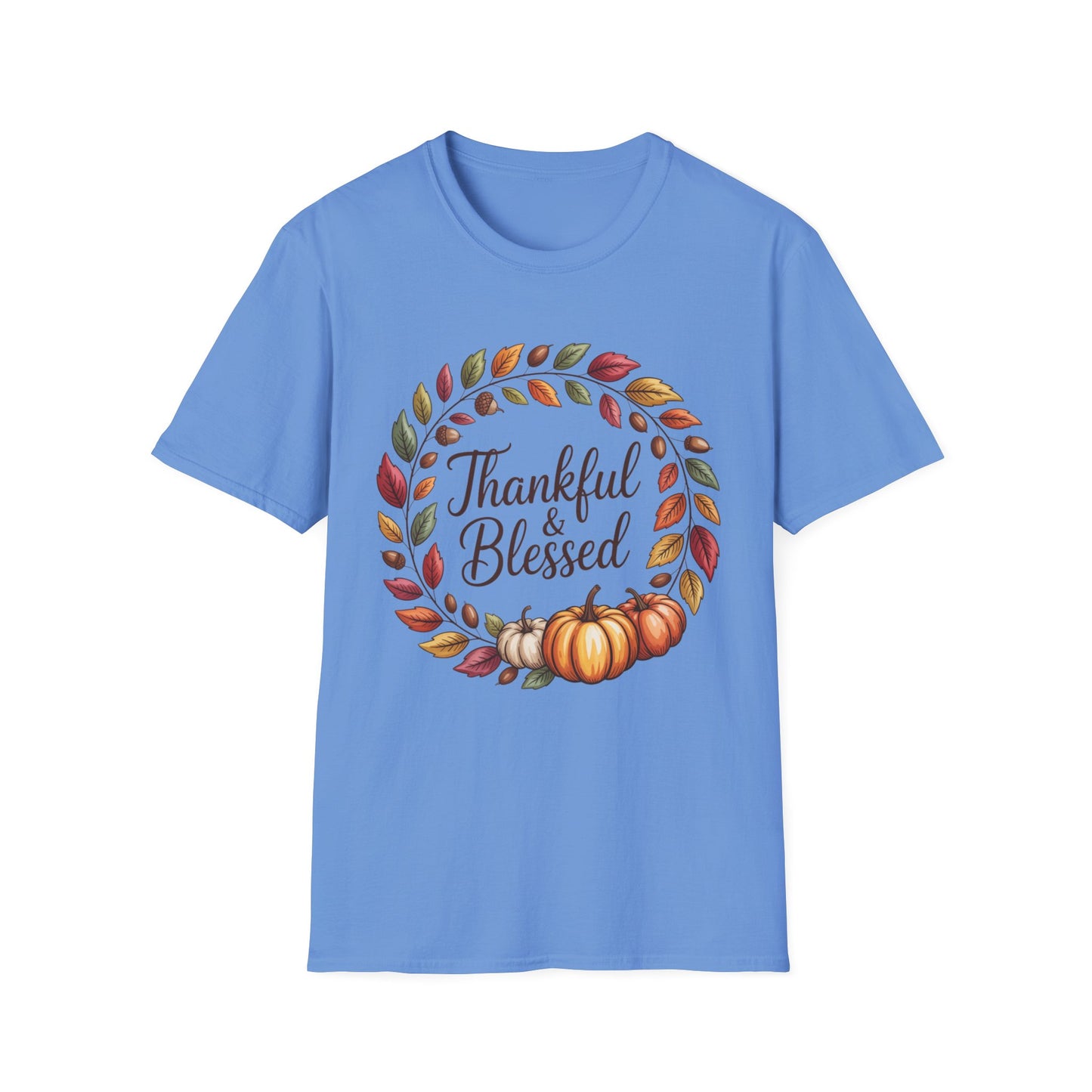 Thankful & Blessed – Autumn Wreath Edition Short Sleeve Tee