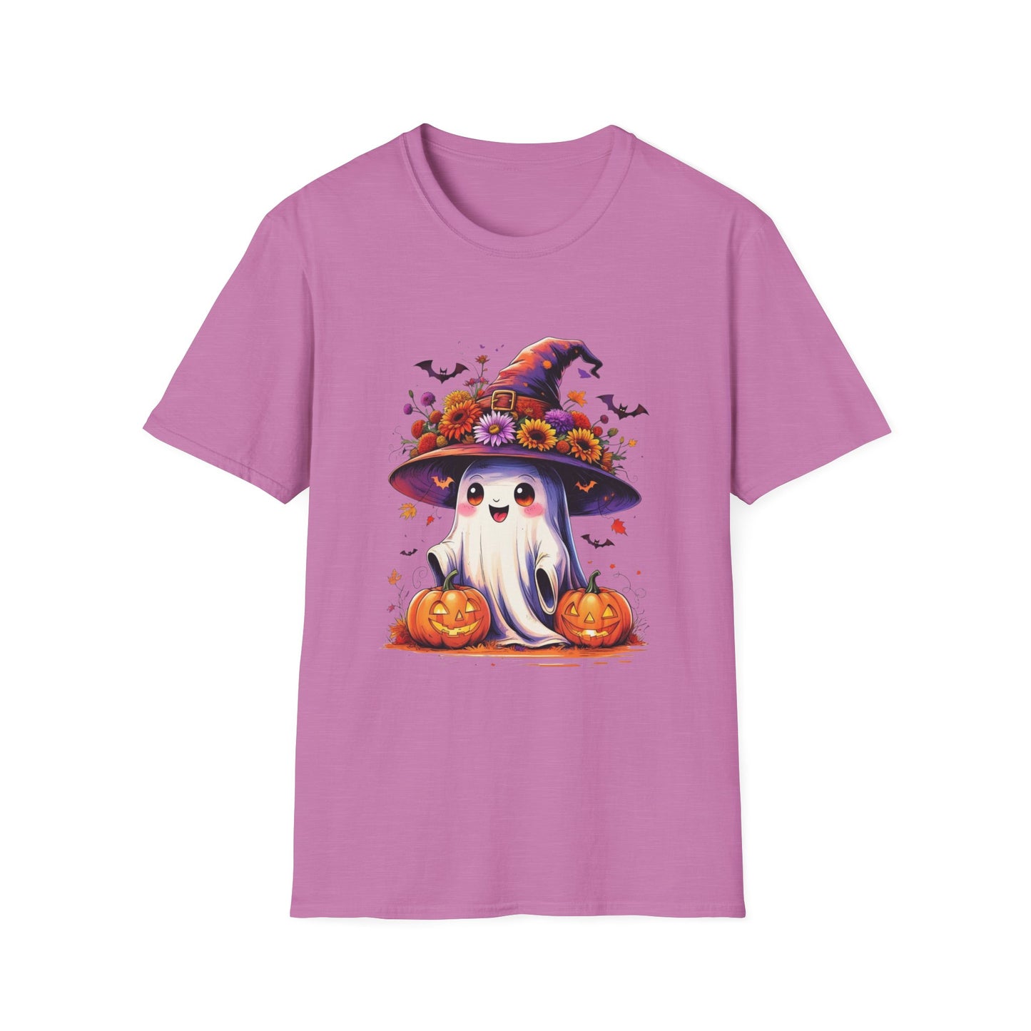 “Floral Ghost & Pumpkin” Tee – Autumn Bloom Edition