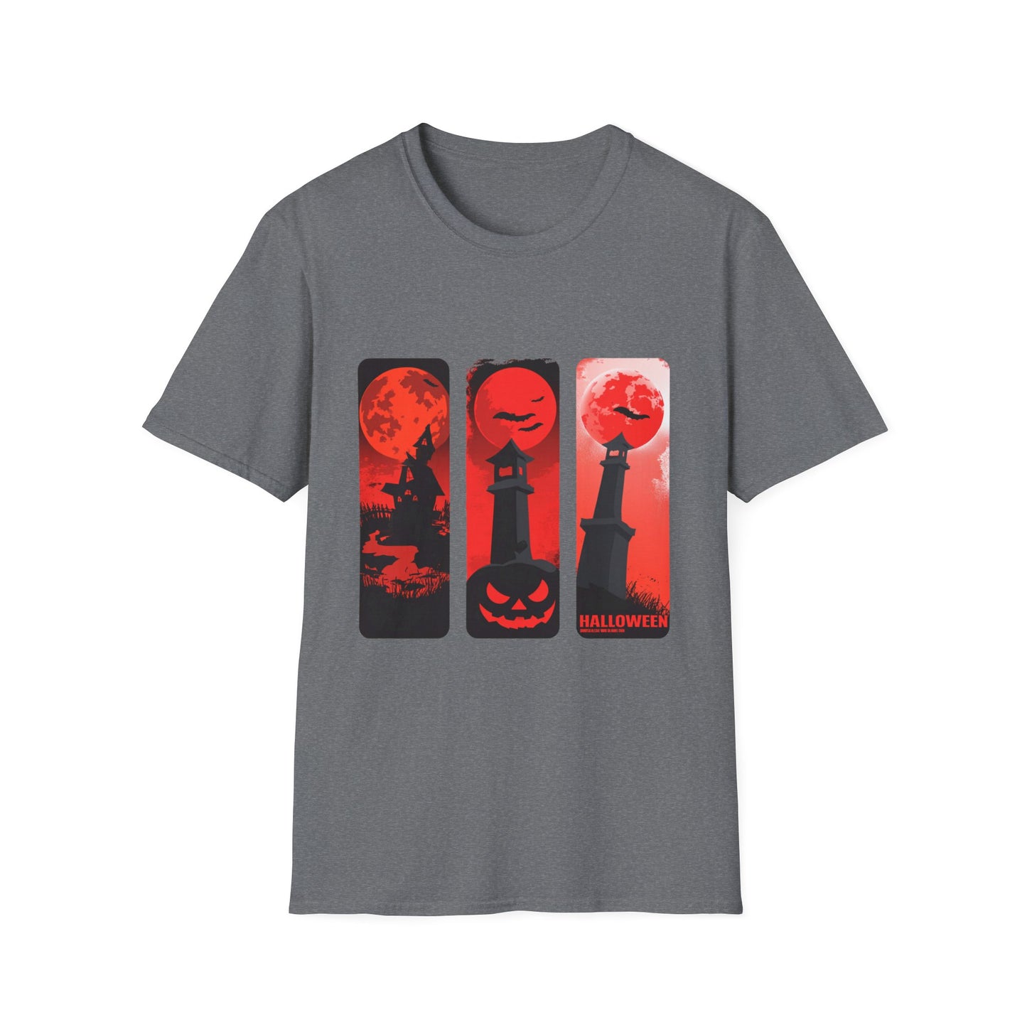Red Moon Triptych Halloween Head Tee