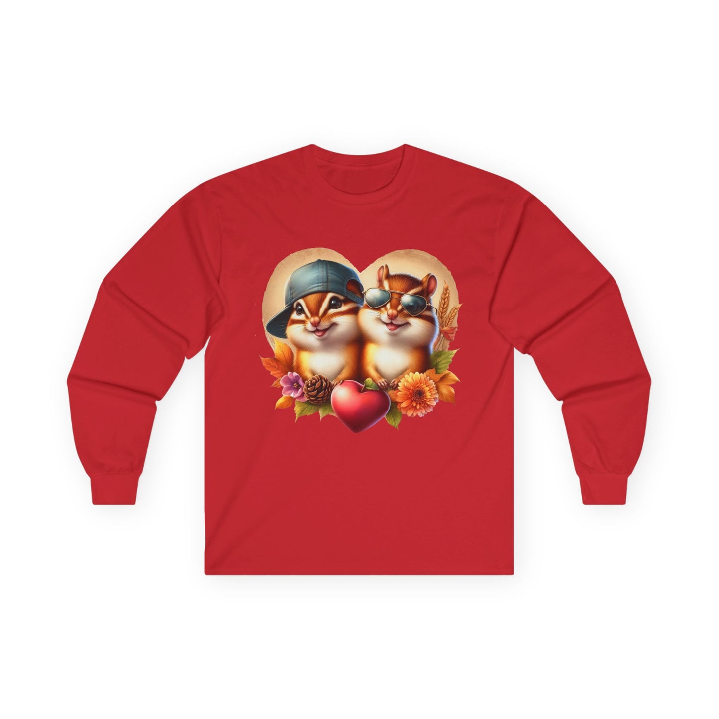 “Chipmunk Love” Long Sleeve Tee – Flannel Hearts Edition