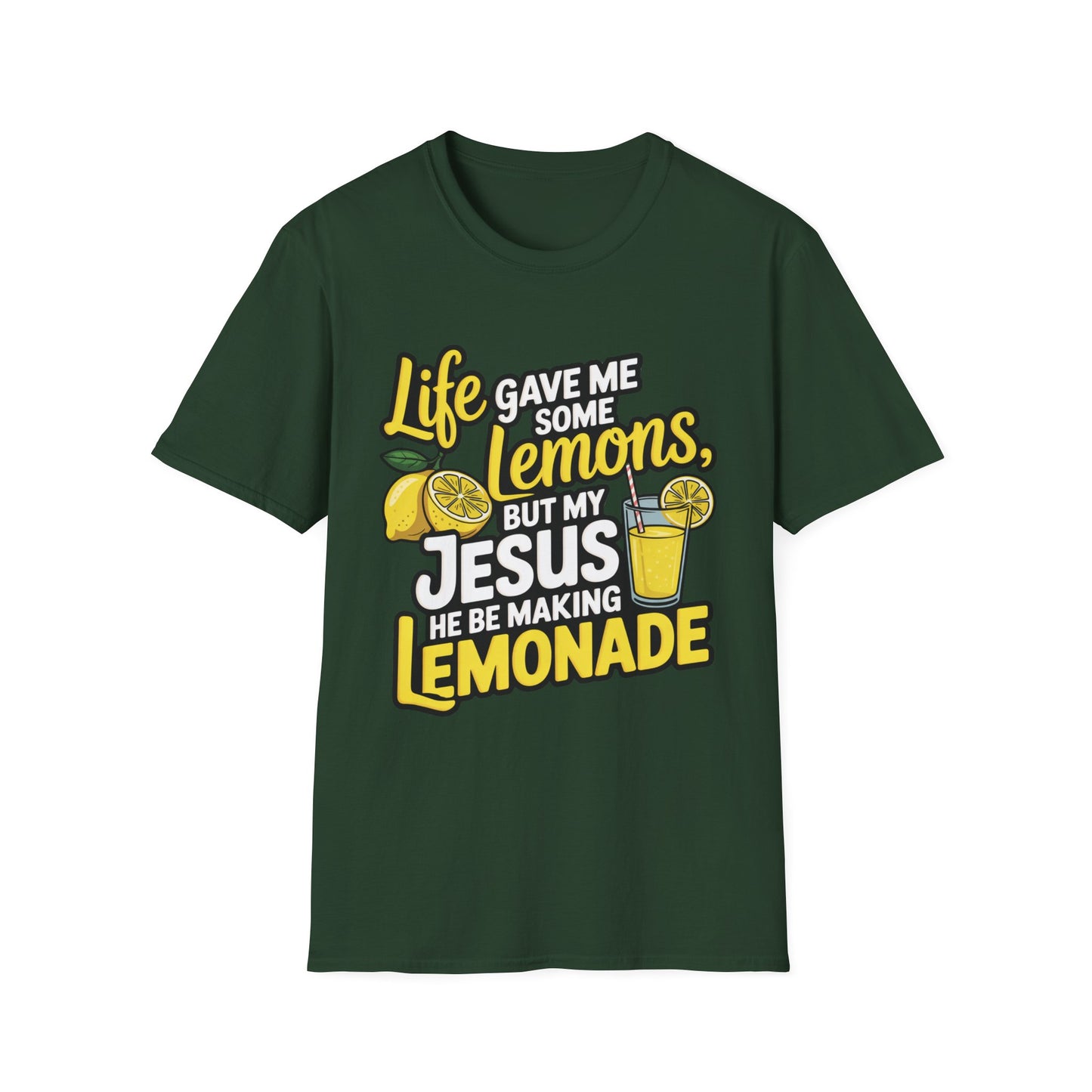 Life Gave Me Lemons, But My Jesus Made Lemonade – Faith-Fueled Graphic T-Shirt