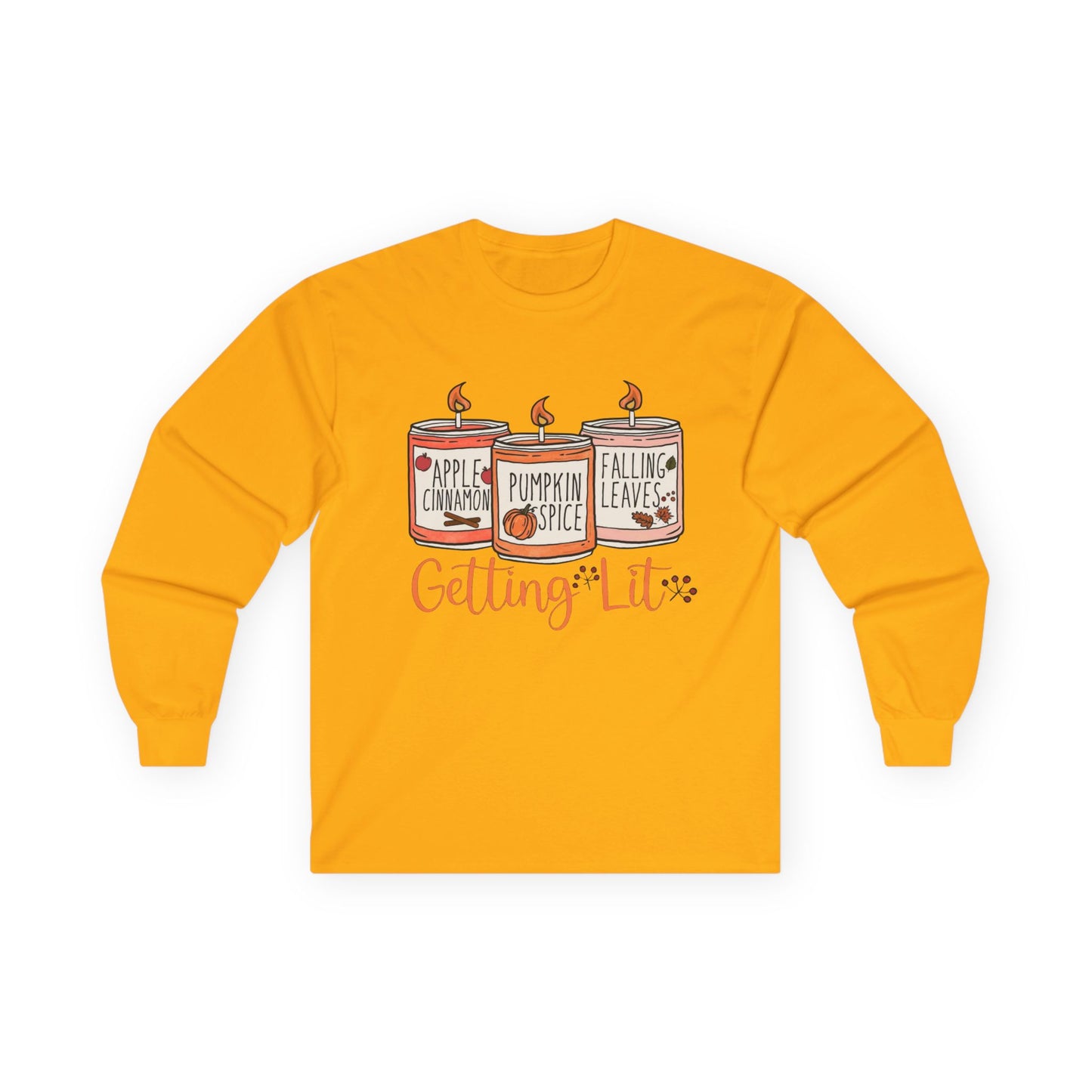 “Getting Lit” Long Sleeve Tee – Fall Candle Trio Edition