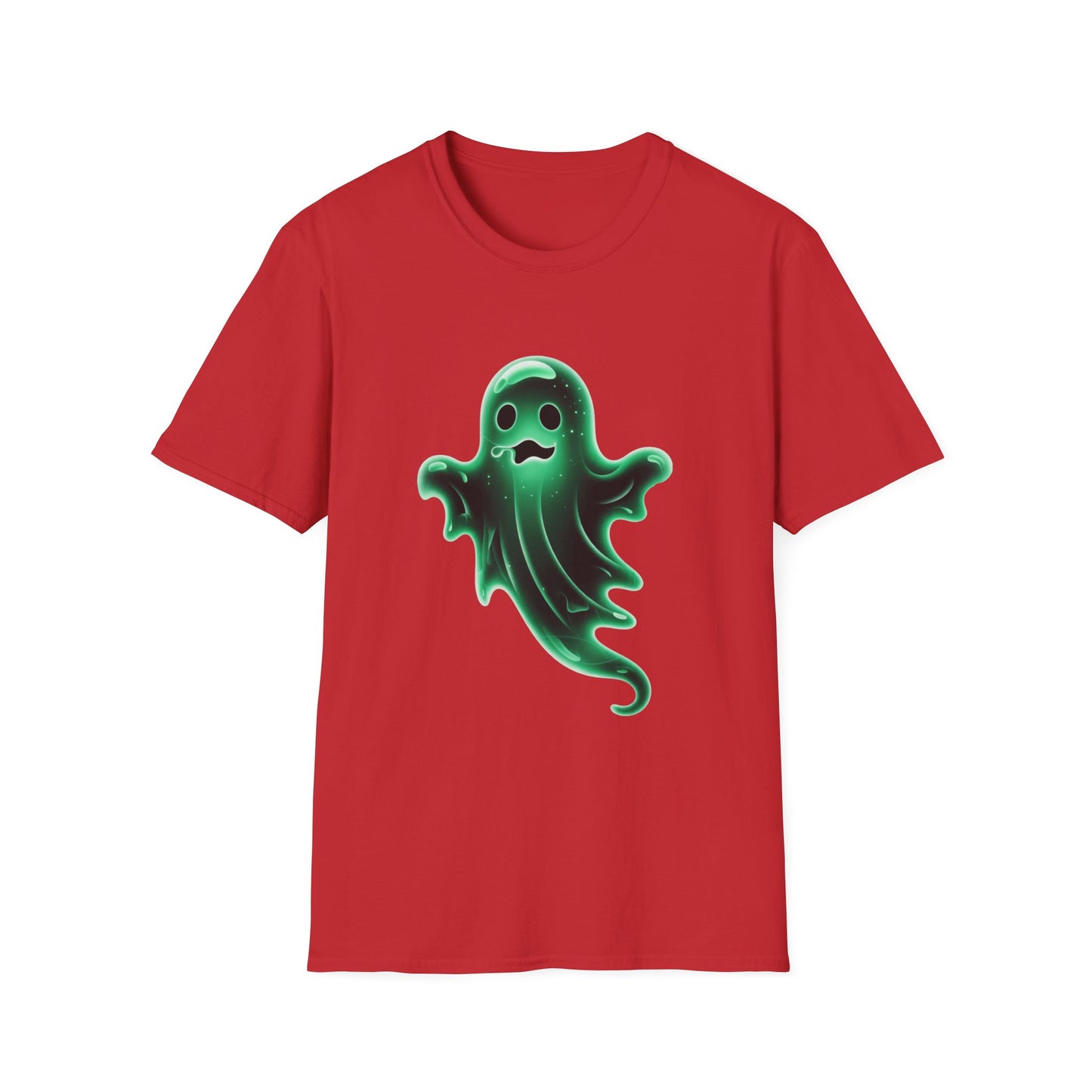 Neon Ghost Unisex Softstyle T-Shirt, Haunted Spirit Tee, Halloween Shirt, Supernatural Apparel, Glow in the Dark Clothing