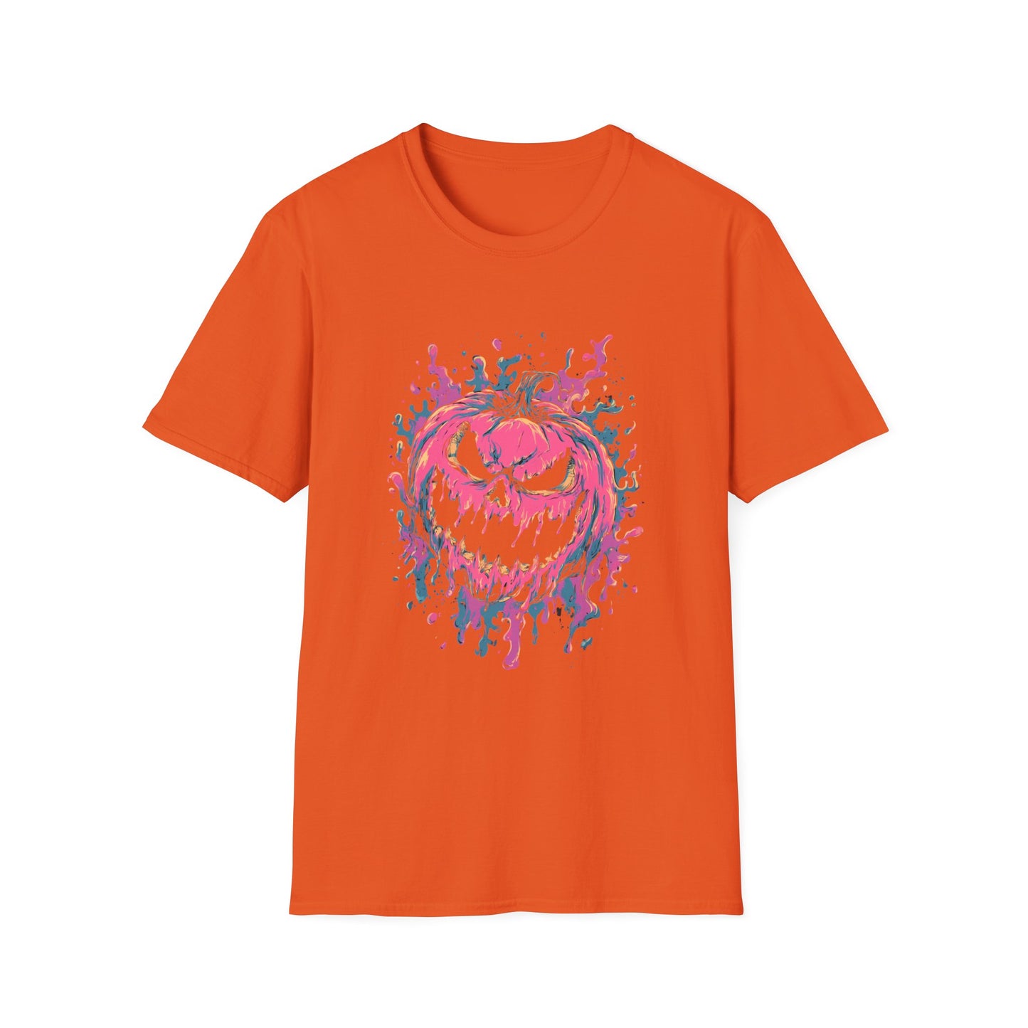Neon Pumpkin Halloween Tee