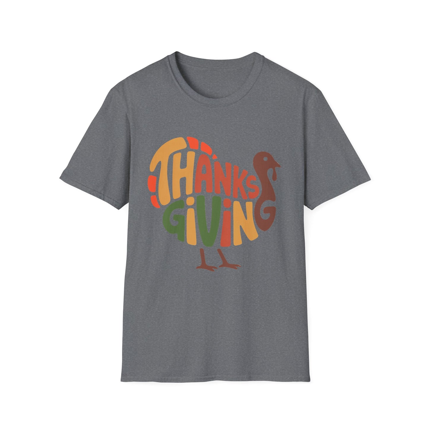 THANKSGIVING Turkey Typography Short Sleeve Tee