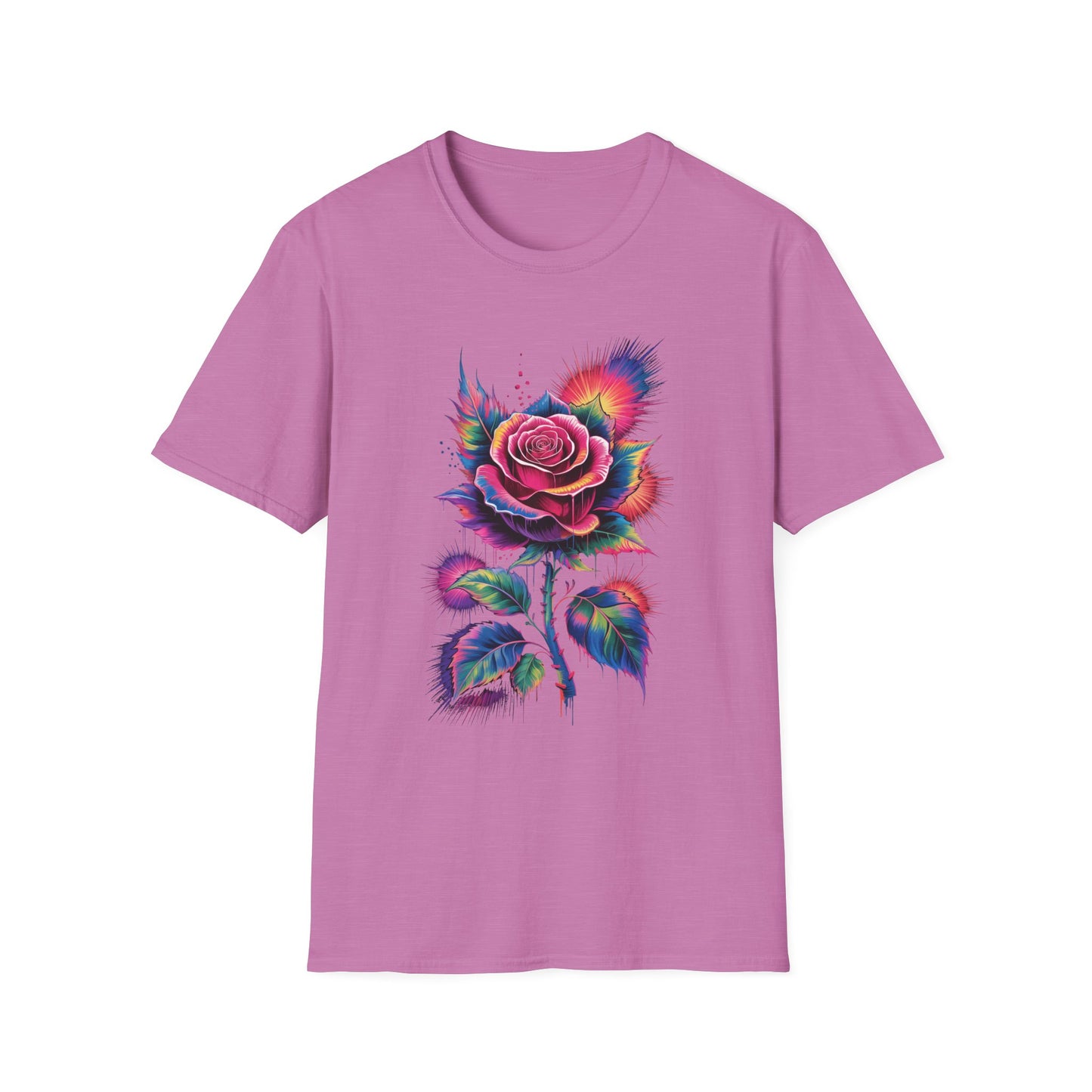 Colorburst Rose Vibrant Floral Graphic Tee