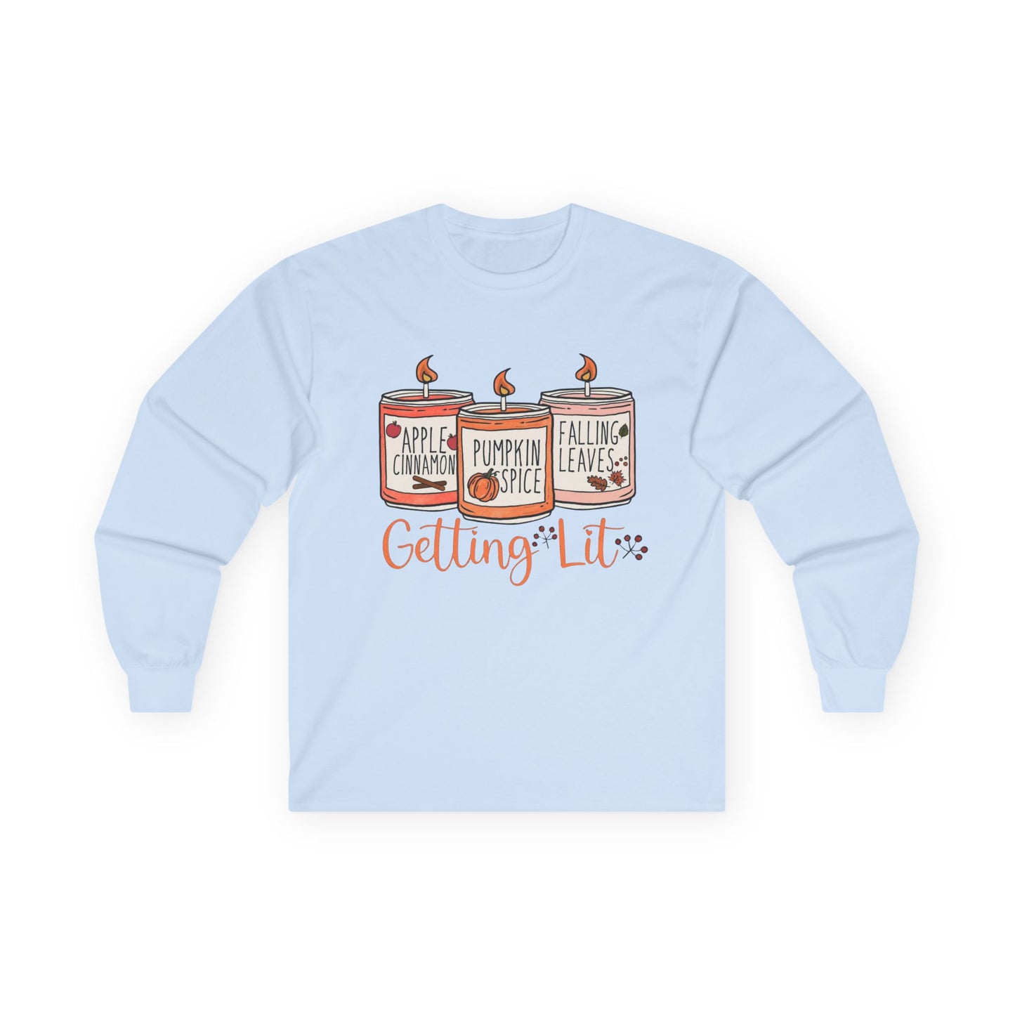 “Getting Lit” Long Sleeve Tee – Fall Candle Trio Edition