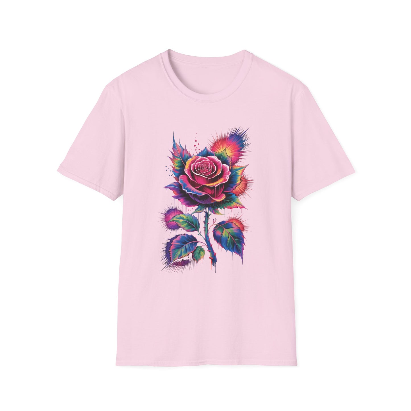 Colorburst Rose Vibrant Floral Graphic Tee